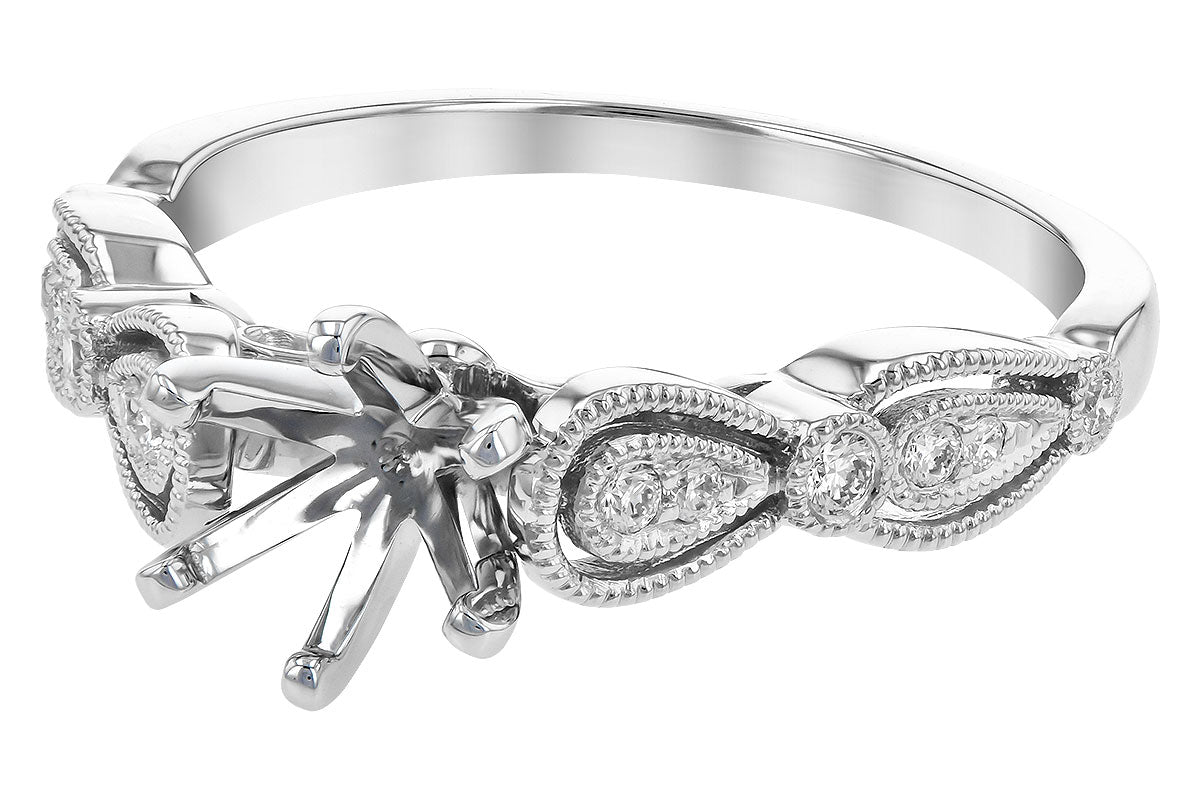 Allison Kaufman Diamond Engagement Ring Semi-Mount in 14K White Gold, 0.10 ctw, alternate view