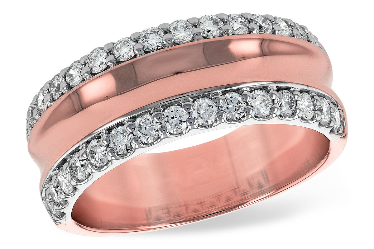 Allison Kaufman Diamond Wedding Band in 14K Rose & White Gold, 0.73 ctw