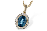 Allison Kaufman London Blue Topaz & Diamond Necklace in 14K Yellow Gold, 1.41 ctw