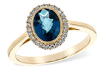 Allison Kaufman London Blue Topaz & Diamond Ring in 14K Yellow Gold, 1.42 ctw