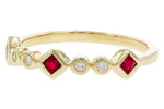 Allison Kaufman Ruby & Diamond Wedding Band in 14K Yellow Gold, 0.27 ctw, alternate view