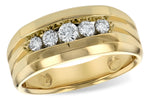 Allison Kaufman Diamond Men's Wedding Band in 14K Yellow Gold, 0.42 ctw