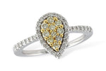 Allison Kaufman Yellow Diamond Ring in 14K Two-Tone Gold, 0.49 ctw