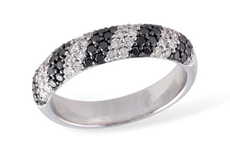 Allison Kaufman Black Diamond Wedding Band in 14K White Gold, 0.77 ctw