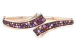 Allison Kaufman Multi-Gemstone & Diamond Bangle Bracelet in 14K Rose Gold, 3.30 ctw