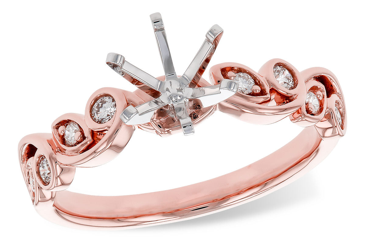 Allison Kaufman Diamond Engagement Ring Semi-Mount in 14K Rose Gold, 0.16 ctw (L7889)