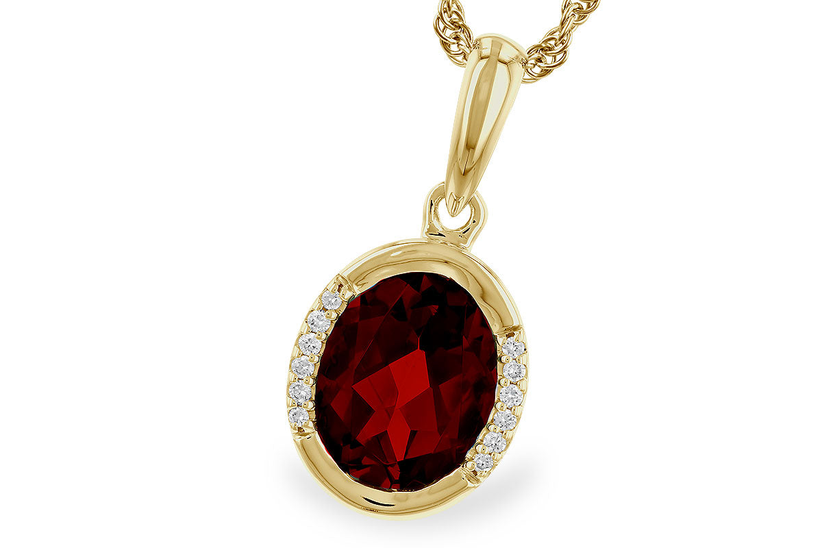 Allison Kaufman Garnet & Diamond Necklace in 14K Yellow Gold, 2.05 ctw (N8800)