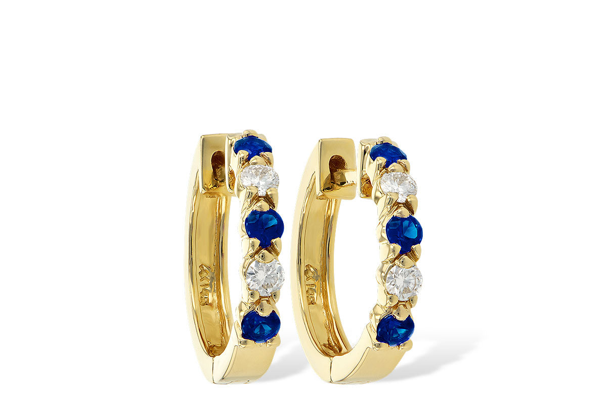 Allison Kaufman Sapphire & Diamond Earrings in 14K Yellow Gold, 0.52 ctw