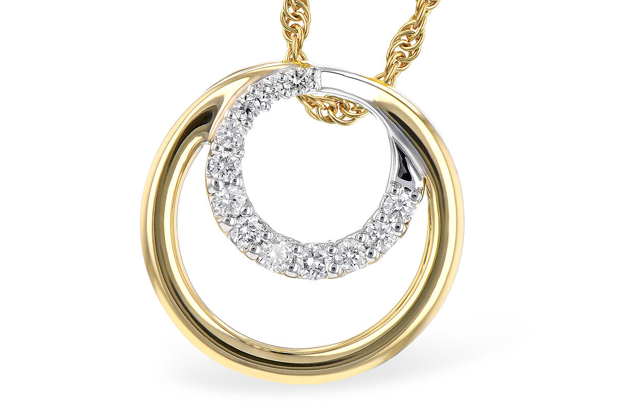 Allison Kaufman Diamond Necklace in 14K Yellow & White Gold, 0.15 ctw (N8297)