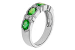 Allison Kaufman Emerald & Diamond Wedding Band in 14K White Gold, 1.38 ctw, alternate view