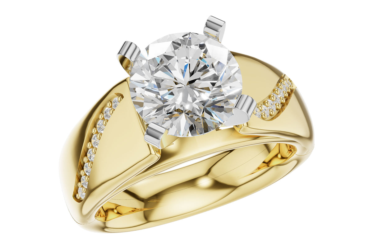 Allison Kaufman Diamond Engagement Ring Semi-Mount in 14K Yellow Gold, 0.08 ctw (L7958)