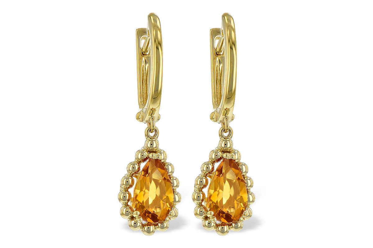 Allison Kaufman Citrine Earrings in 14K Yellow Gold, 1.40 ctw