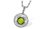 Allison Kaufman Peridot Necklace in 14K White Gold, 1.35 ctw