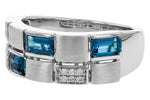 Allison Kaufman London Blue Topaz & Diamond Ring in 14K White Gold, 1.00 ctw, alternate view