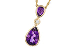 Allison Kaufman Amethyst & Diamond Necklace in 14K Yellow Gold, 1.96 ctw