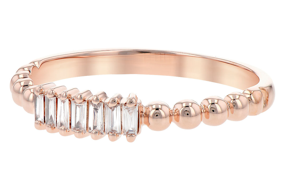 Allison Kaufman Baguette Diamond Ring in 14K Rose Gold, 0.10 ctw, alternate view