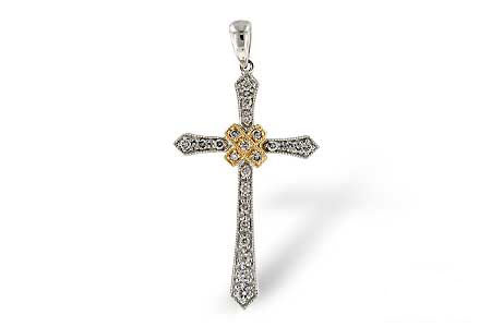 Allison Kaufman Diamond Pendant in 14K Two-Tone Gold, 0.19 ctw