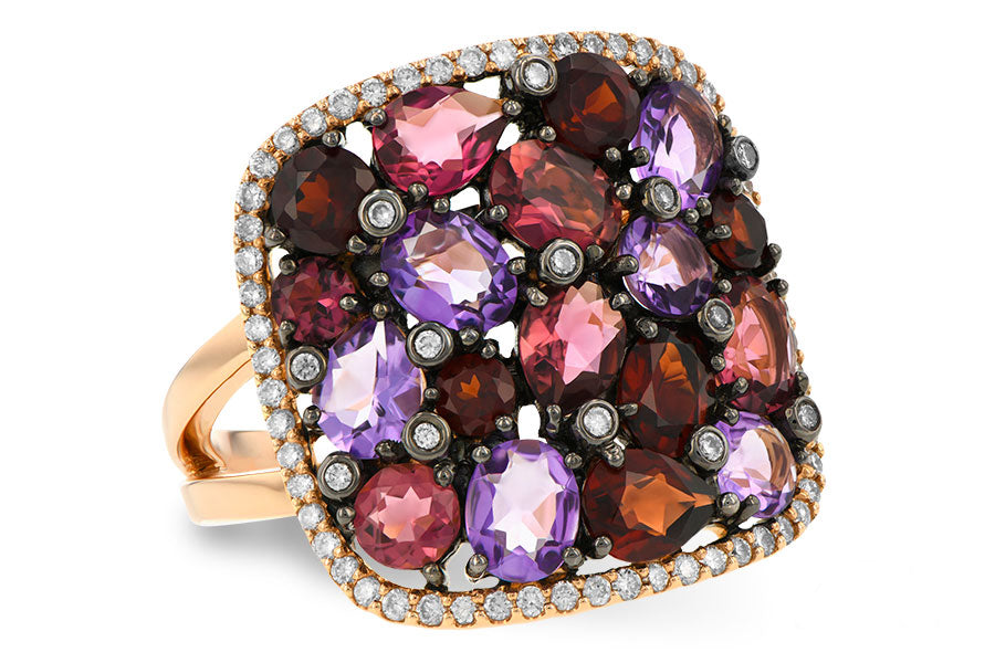 Allison Kaufman Multi-Gemstone & Diamond Ring in 14K Rose Gold, 3.30 ctw