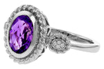 Allison Kaufman Amethyst & Diamond Ring in 14K White Gold, 1.40 ctw, alternate view
