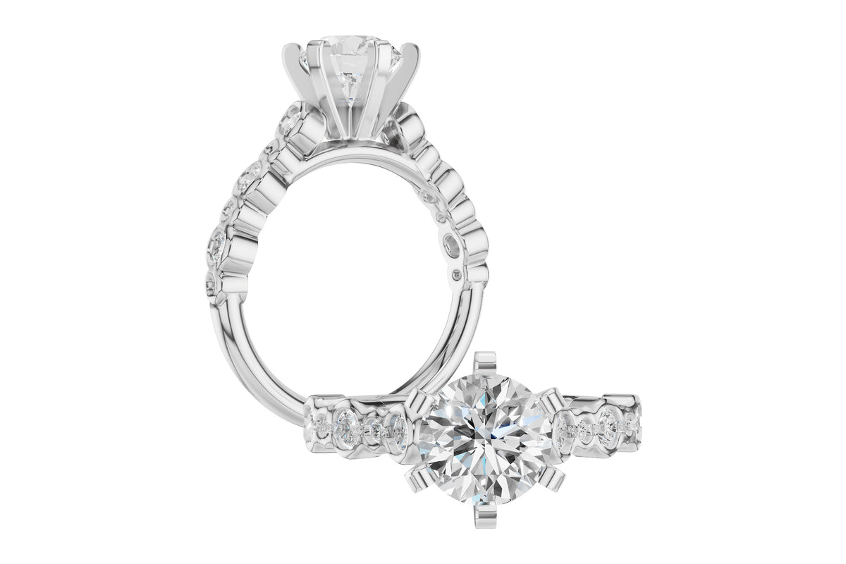 Allison Kaufman Diamond Engagement Ring Semi-Mount in 14K White Gold, 0.50 ctw (L7921), alternate view