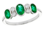 Allison Kaufman Emerald & Diamond Ring in 14K White Gold, 1.05 ctw