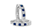 Allison Kaufman Sapphire & Diamond Earrings in 14K White Gold, 0.50 ctw, alternate view