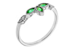 Allison Kaufman Emerald & Diamond Band Enhancer in 14K White Gold, 0.28 ctw, alternate view