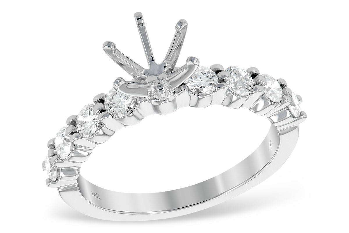 Allison Kaufman Diamond Engagement Ring Semi-Mount in 14K White Gold, 0.66 ctw (LR830-66)