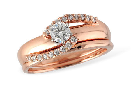 Allison Kaufman Diamond Bridal Set in 14K Rose Gold, 0.44 ctw