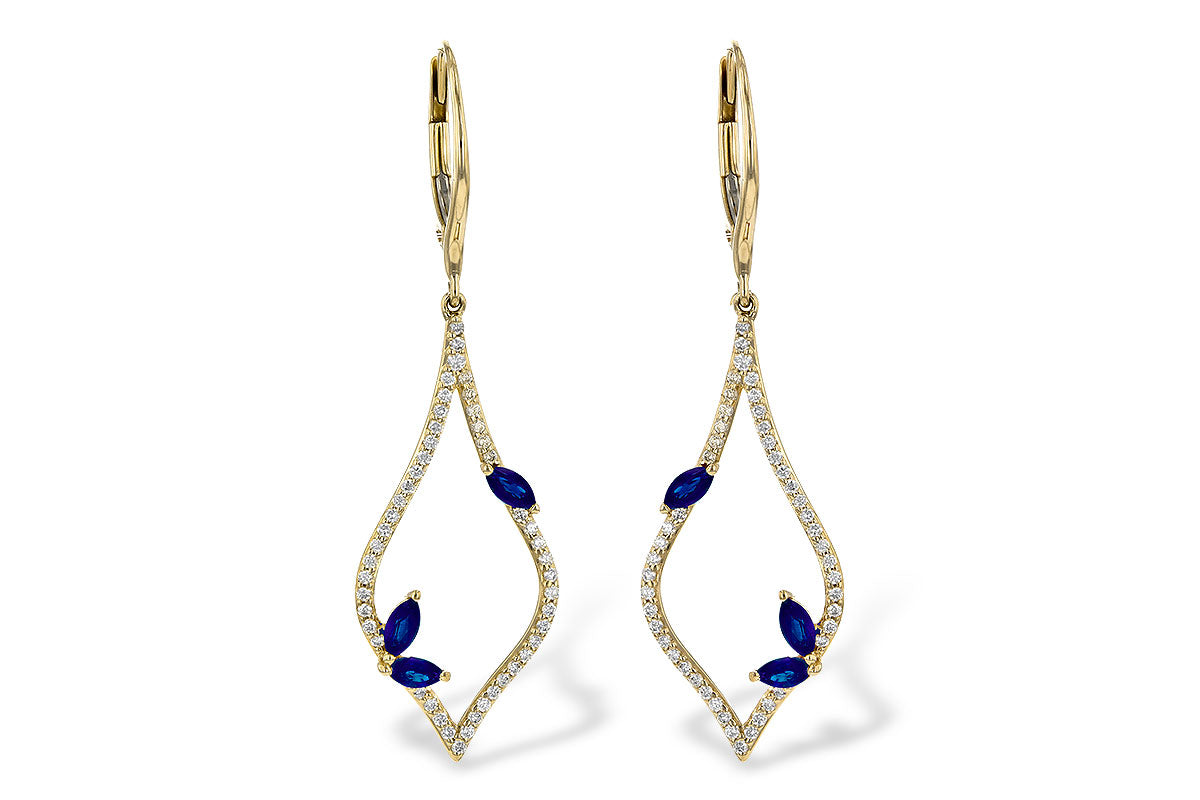 Allison Kaufman Sapphire & Diamond Earrings in 14K Yellow Gold, 0.95 ctw