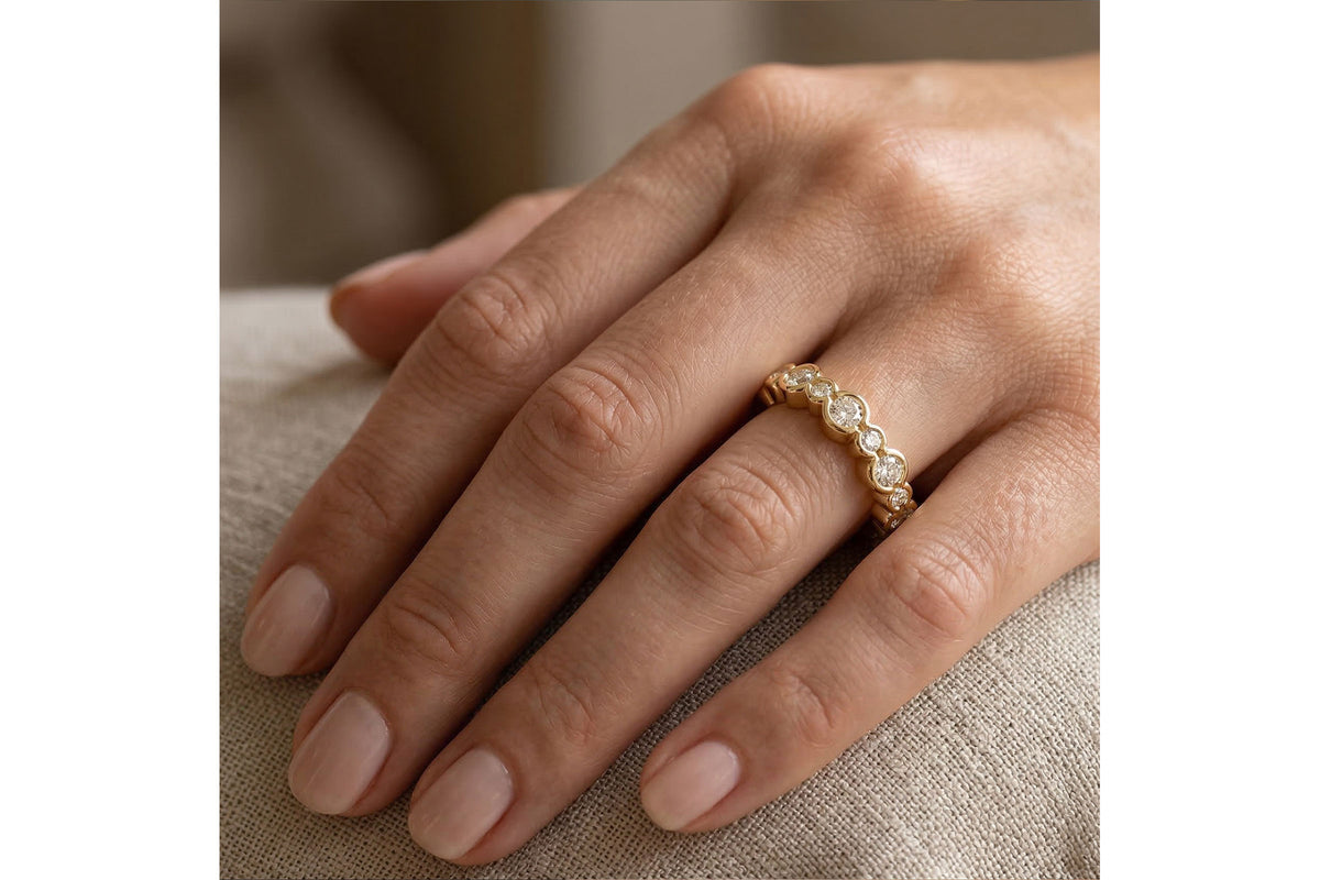 Allison Kaufman Diamond Wedding Band in 14K White Gold, 0.52 ctw, alternate view