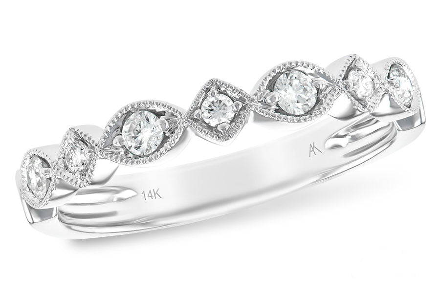 Allison Kaufman Diamond Wedding Band in 14K White Gold, 0.19 ctw (W1855)