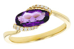 Allison Kaufman Amethyst & Diamond Ring in 14K Yellow Gold, 1.13 ctw
