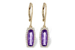 Allison Kaufman Amethyst & Diamond Earrings in 14K Yellow Gold, 1.78 ctw