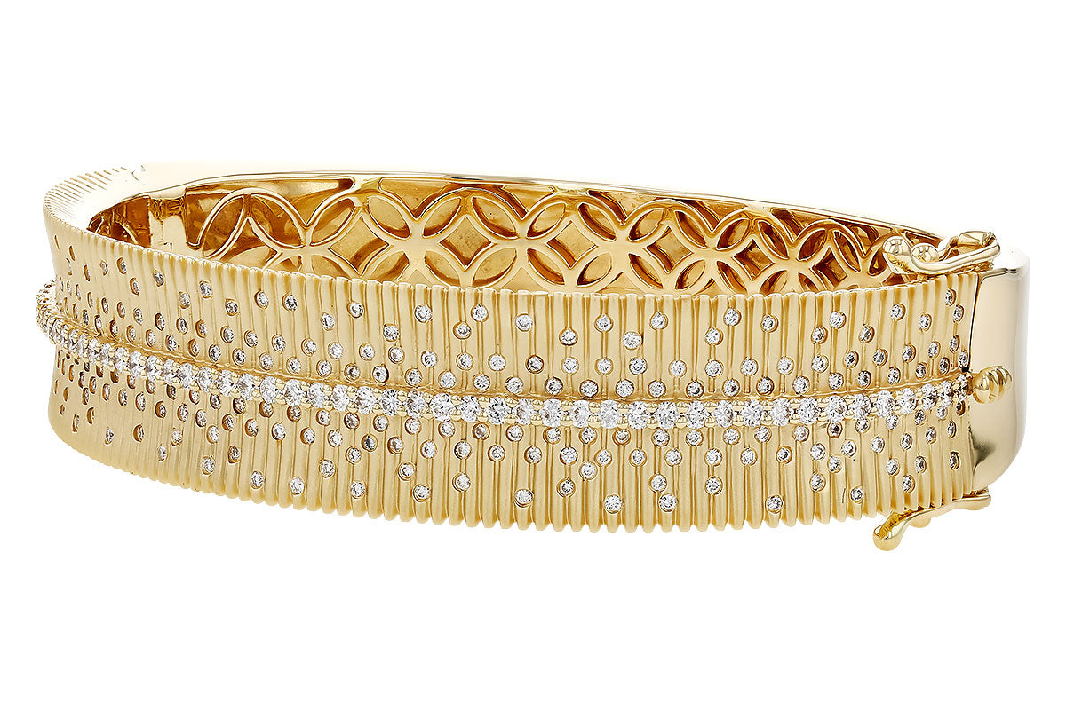 Allison Kaufman Diamond Bangle Bracelet in 14K Yellow Gold, 1.96 ctw, alternate view