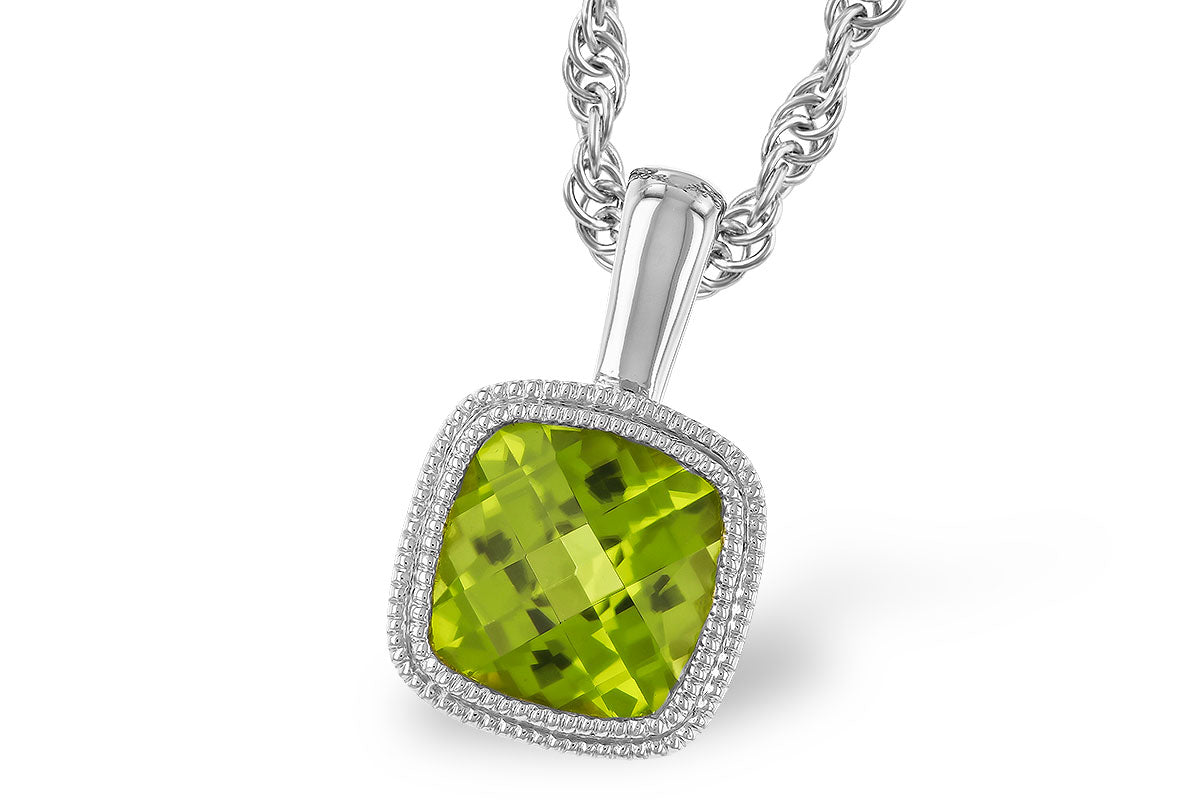 Allison Kaufman Peridot Necklace in 14K White Gold, 0.95 ctw