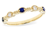 Allison Kaufman Sapphire & Diamond Wedding Band in 14K Yellow Gold, 0.24 ctw