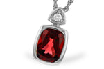 Allison Kaufman Garnet & Diamond Necklace in 14K White Gold, 1.55 ctw