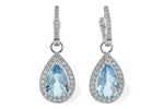Allison Kaufman Aquamarine & Diamond Earrings in 14K White Gold, 3.88 ctw