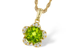 Allison Kaufman Peridot & Diamond Necklace in 14K Yellow Gold, 2.28 ctw