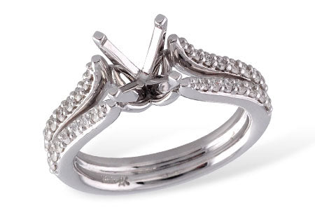 Allison Kaufman Diamond Engagement Ring Semi-Mount in 14K White Gold, 0.48 ctw