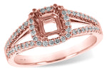 Allison Kaufman Diamond Engagement Ring Semi-Mount in 14K Rose Gold, 0.30 ctw (LR127-30)