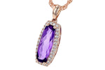 Allison Kaufman Amethyst & Diamond Necklace in 14K Rose Gold, 1.46 ctw, alternate view
