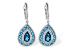 Allison Kaufman Blue Topaz & Diamond Earrings in 14K White Gold, 3.32 ctw
