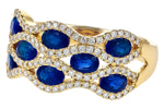 Allison Kaufman Sapphire & Diamond Wedding Band in 14K Yellow Gold, 2.18 ctw, alternate view