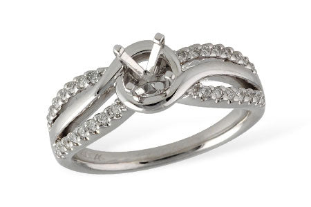 Allison Kaufman Diamond Engagement Ring Semi-Mount in 14K White Gold, 0.22 ctw (L7531)