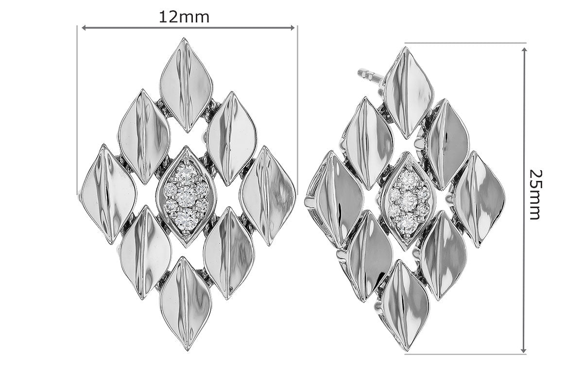 Allison Kaufman Diamond Earrings in 14K White Gold, 0.16 ctw, alternate view