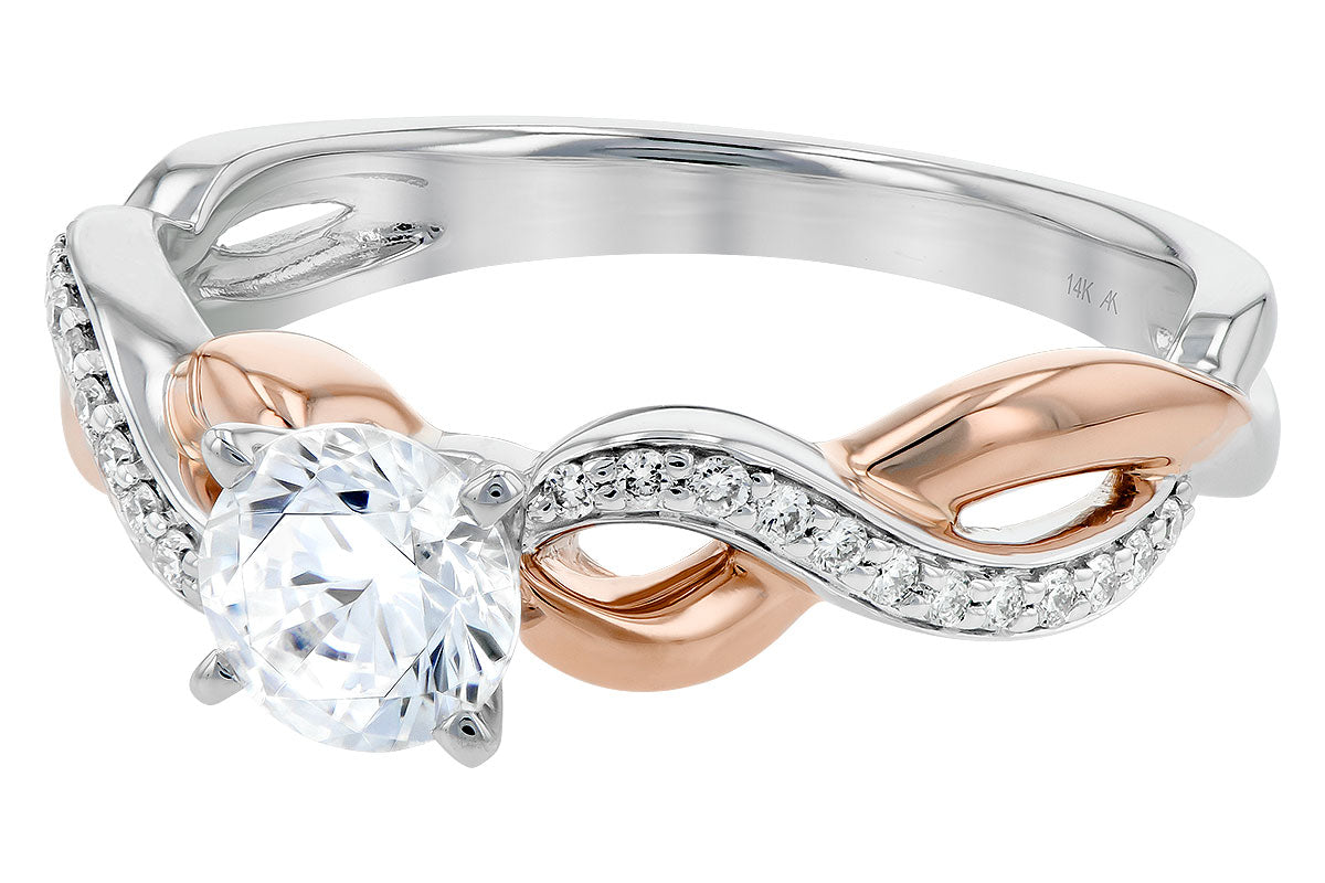 Allison Kaufman Diamond Engagement Ring Semi-Mount in 14K Yellow & White Gold, 0.09 ctw (L7539), alternate view