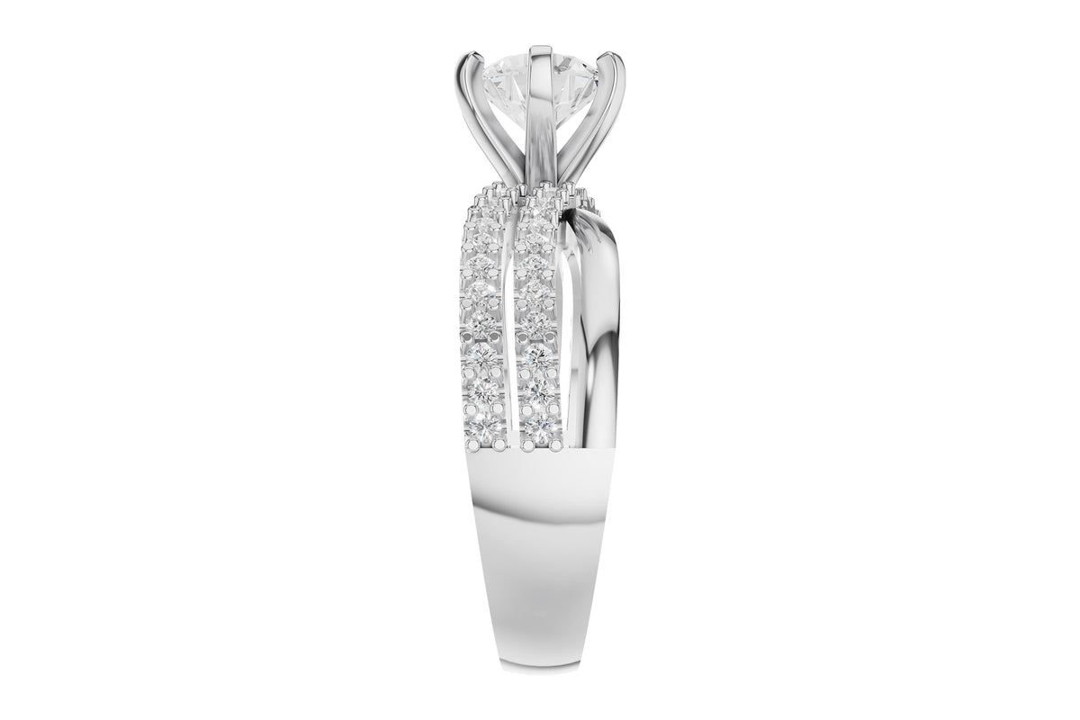 Allison Kaufman Diamond Engagement Ring Semi-Mount in 14K White Gold, 0.34 ctw, alternate view