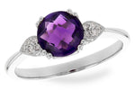 Allison Kaufman Amethyst & Diamond Ring in 14K White Gold, 1.15 ctw